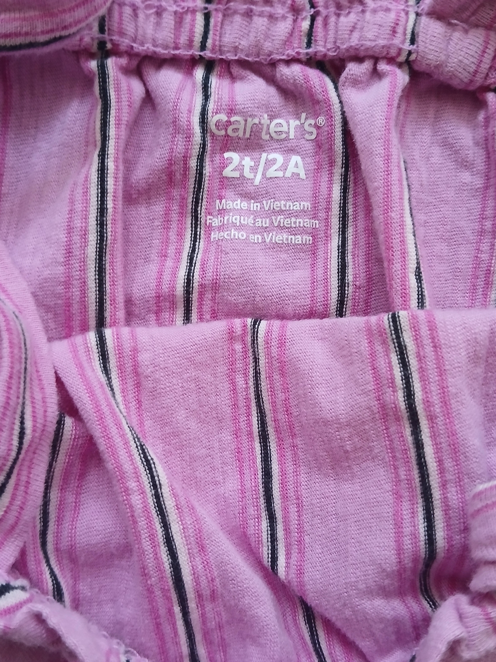 Carter's 2T Pink Striped Two Piece Skort Set Tank Top & Ruffle 100% Cotton - Picture 5 of 5